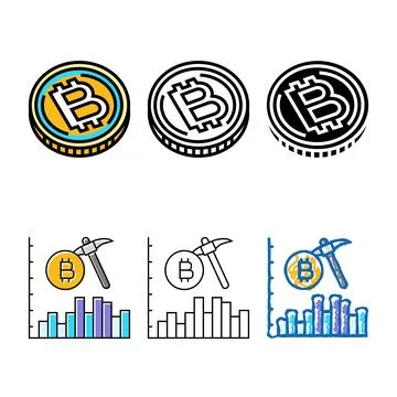 Cryptocurrency token cryptocurrency edition mining color icon vector Stock Illustration