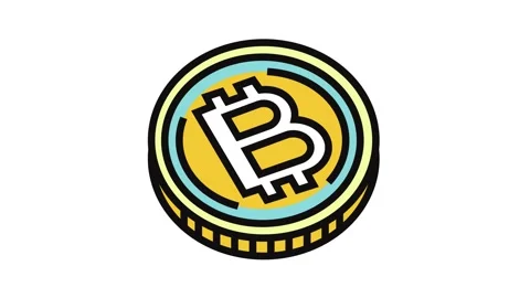 Cryptocurrency token cryptocurrency mining color icon animation Stock Footage 326109553