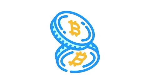 Cryptocurrency token cryptocurrency mining color icon animation Stock Footage 327261105