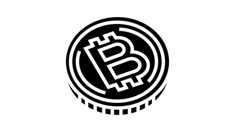 Cryptocurrency token cryptocurrency mining glyph icon animation Stock Footage 326146742
