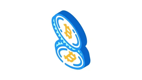 Cryptocurrency token cryptocurrency mining isometric icon animation Stock Footage 327282400
