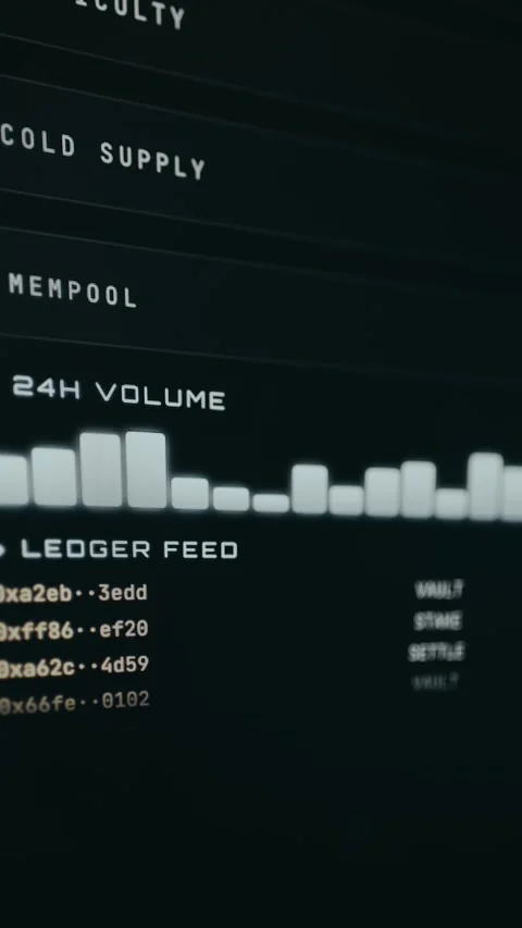 Cryptocurrency tracking dashboard, Network difficulty, volume and recent Stock Footage 333450789