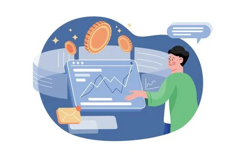 Cryptocurrency Traders Checking Bitcoin Report Stockillustratie