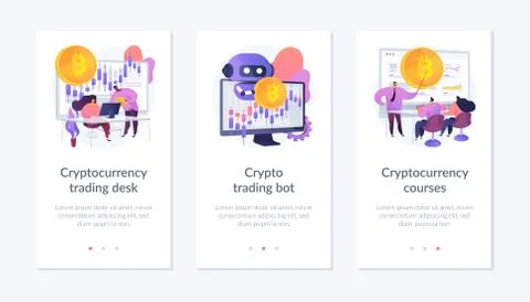 Cryptocurrency trading app interface template. Stock Illustration