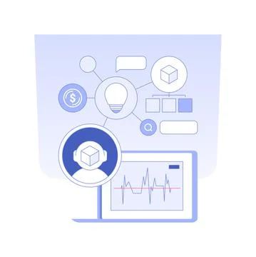 Cryptocurrency trading bot isolated concept vector illustration. Ilustración de archivo