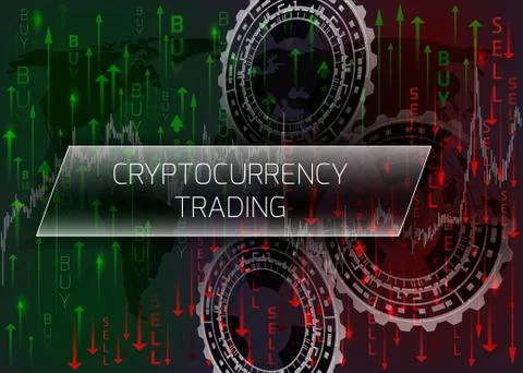Cryptocurrency trading concept Stock Illustration