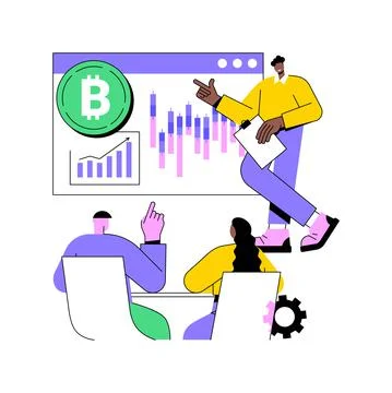 Cryptocurrency trading courses abstract concept vector illustration. Stockillustratie