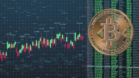 Cryptocurrency Trading Dynamics: An Insight Into Bitcoins Price Movements and Stock Footage 320855542