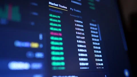 Cryptocurrency trading on the exchange. Video stock 347365705