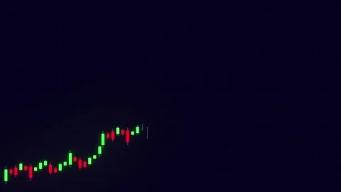 Cryptocurrency Trading Graph with candle stick profit graph finance animation Stock Footage 241073402