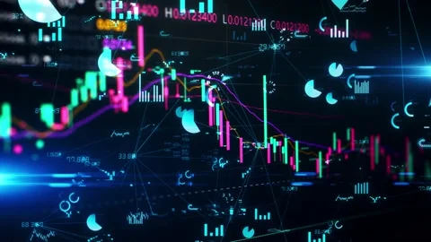 Cryptocurrency Trading Live Graph And Charts 스톡 동영상 168760656