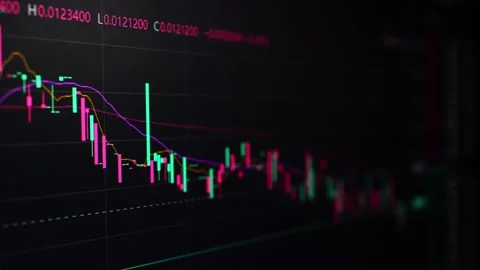 Cryptocurrency Trading Live Graph And Charts 스톡 동영상 168763828