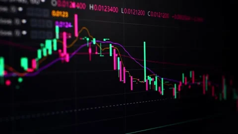 Cryptocurrency Trading Live Graph. 스톡 동영상 168763825