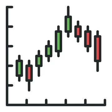 Cryptocurrency Trading vector Candlestick Chart colored icon or logo element イラスト素材