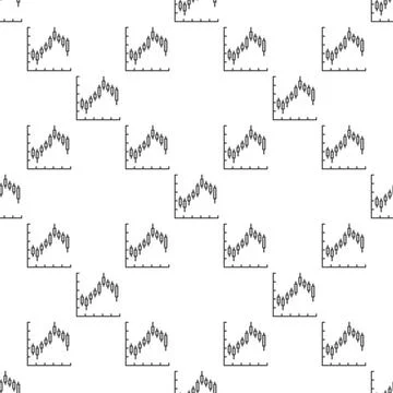 Cryptocurrency Trading vector Candlestick Chart Formation linear seamless p.. イラスト素材