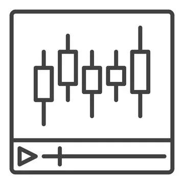 Cryptocurrency Trading Video Player vector Crypto Trading Course outline ic.. Stockillustratie