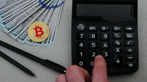 Cryptocurrency trand - bitcoin rates goes high Stock Footage 88224310