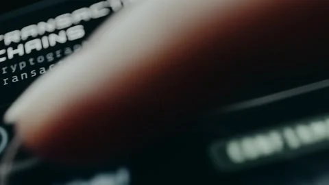 Cryptocurrency Transaction Chains, user selects the transaction list with status Stock Footage 331569835