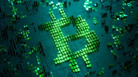Cryptocurrency transaction concept. Digital currency. Bitcoin. Crypto wallet Stockillustratie