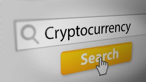 "Cryptocurrency" Typing into Search Engine on Computer Screen Stock Footage 118952372