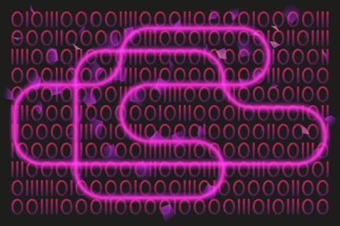 Cryptocurrency vector illustration. Binary code concept background Stockillustratie