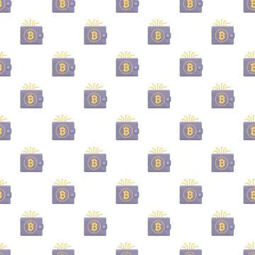 Cryptocurrency wallet concept seamless pattern background design Stock Illustration