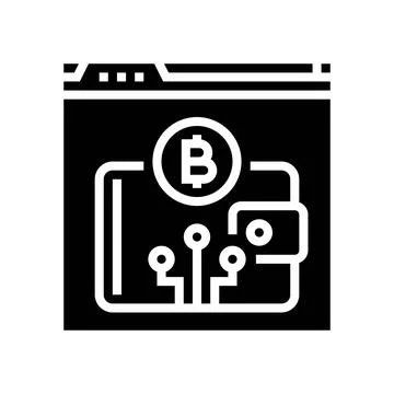Cryptocurrency wallet decentralized application glyph icon vector illustratio Stock-Illustration