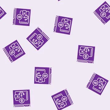 Cryptocurrency wallet decentralized application glyph seamless pattern Stock-Illustration