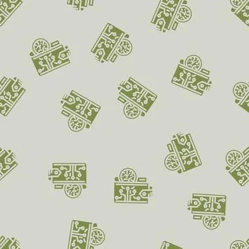 Cryptocurrency wallet decentralized application glyph vector seamless pattern Stock Illustration