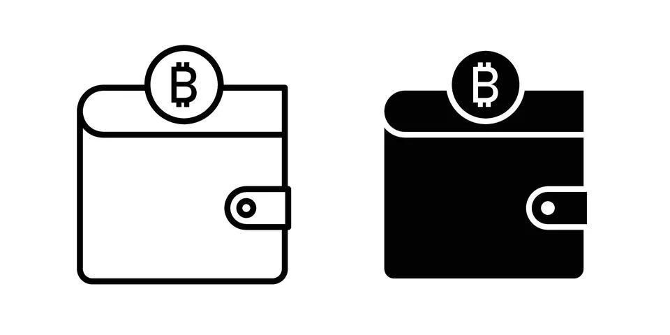 Cryptocurrency wallet icon for design projects and web UI Stock Illustration