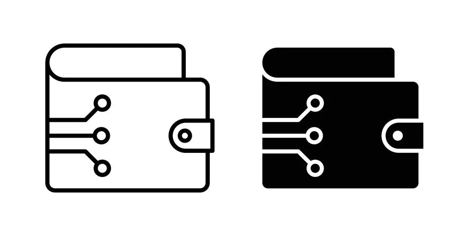 Cryptocurrency wallet icon vector symbol graphics Stock Illustration