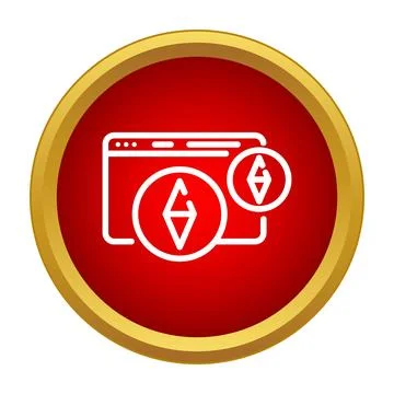 Cryptocurrency web browser transaction process icon button Stockillustratie