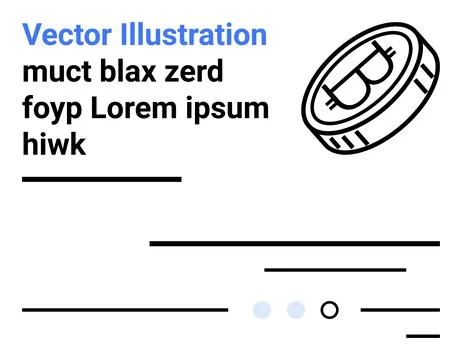 Cryptocurrency Website Layout with Bitcoin Icon and Placeholder Text 库存插图