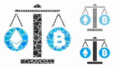 Cryptocurrency weight Composition Icon of Rugged Elements Illustrazione stock