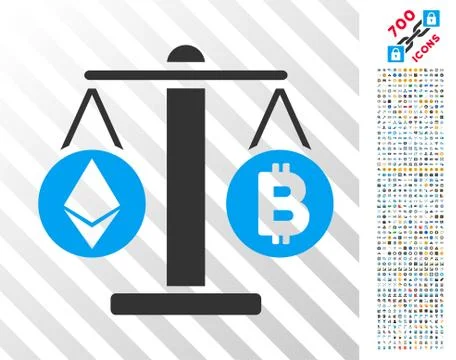 Cryptocurrency Weight Flat Icon with Bonus Stockillustratie
