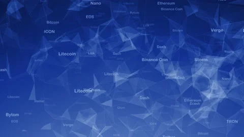 Cryptocurrency word cloud abstract background Stock Footage 131571310