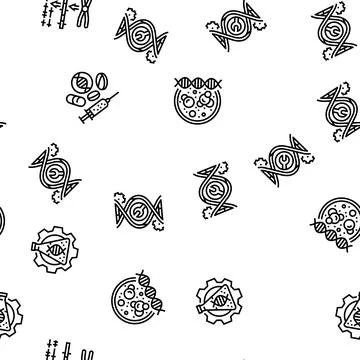 Cryptogenetics dna gene helix seamless pattern vector イラスト素材