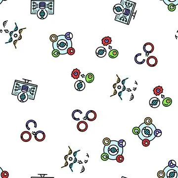 Cryptogenetics dna gene helix seamless pattern vector Illustrazione stock
