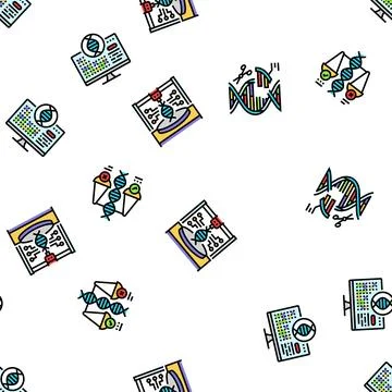 Cryptogenetics dna gene helix seamless pattern vector Illustrazione stock