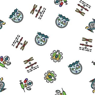 Cryptogenetics dna gene helix seamless pattern vector イラスト素材