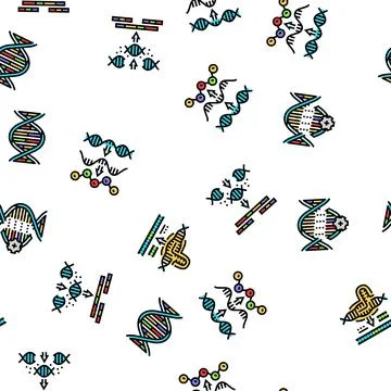 Cryptogenetics dna gene helix seamless pattern vector Stockillustratie