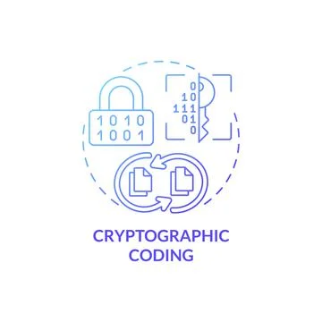 Cryptographic coding blue gradient concept icon イラスト素材