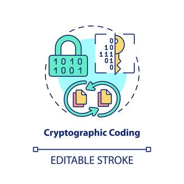 Cryptographic coding concept icon Stockillustratie