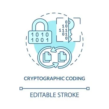 Cryptographic coding turquoise concept icon Stock-Illustration