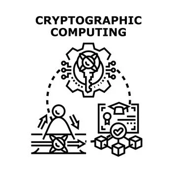 Cryptographic computing ensuring data security and privacy Stock Illustration