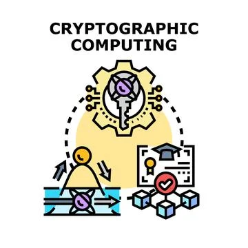 Cryptographic computing ensuring data security and privacy Stock Illustration