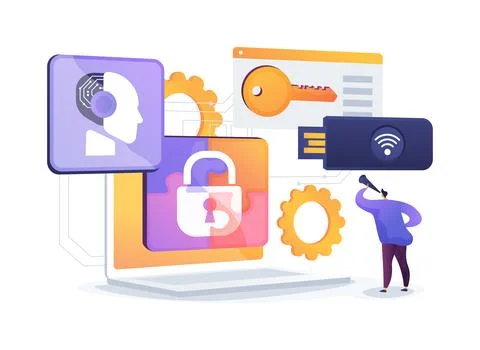 Cryptographic Key Storage abstract concept vector illustration. 스톡 일러스트