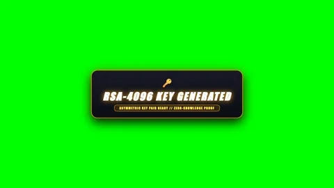 Cryptographic Rsa 4096-bit Encryption Key Generation HUD on Green Screen Vídeos de archivo 345878342