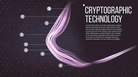 Cryptographic Technology Background Vector. Modern Science Visualization Illustrazione stock