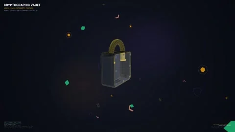 Cryptographic Vault Padlock Defending Against Cyber Threat Intrusion 스톡 동영상 347182324
